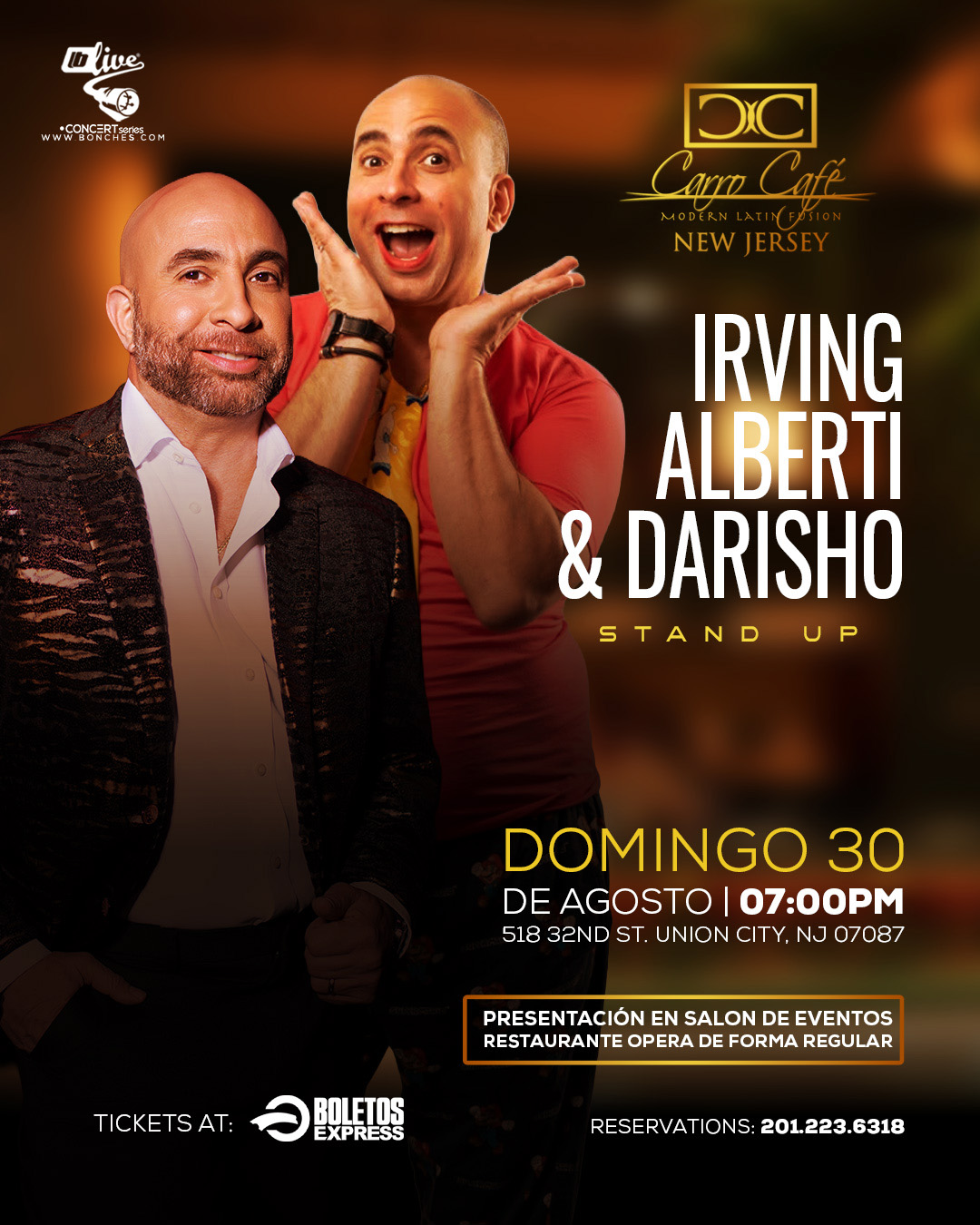 Buy tickets for IRVING ALBERTI & DARISHO IRVING ALBERTI & DARISHO
