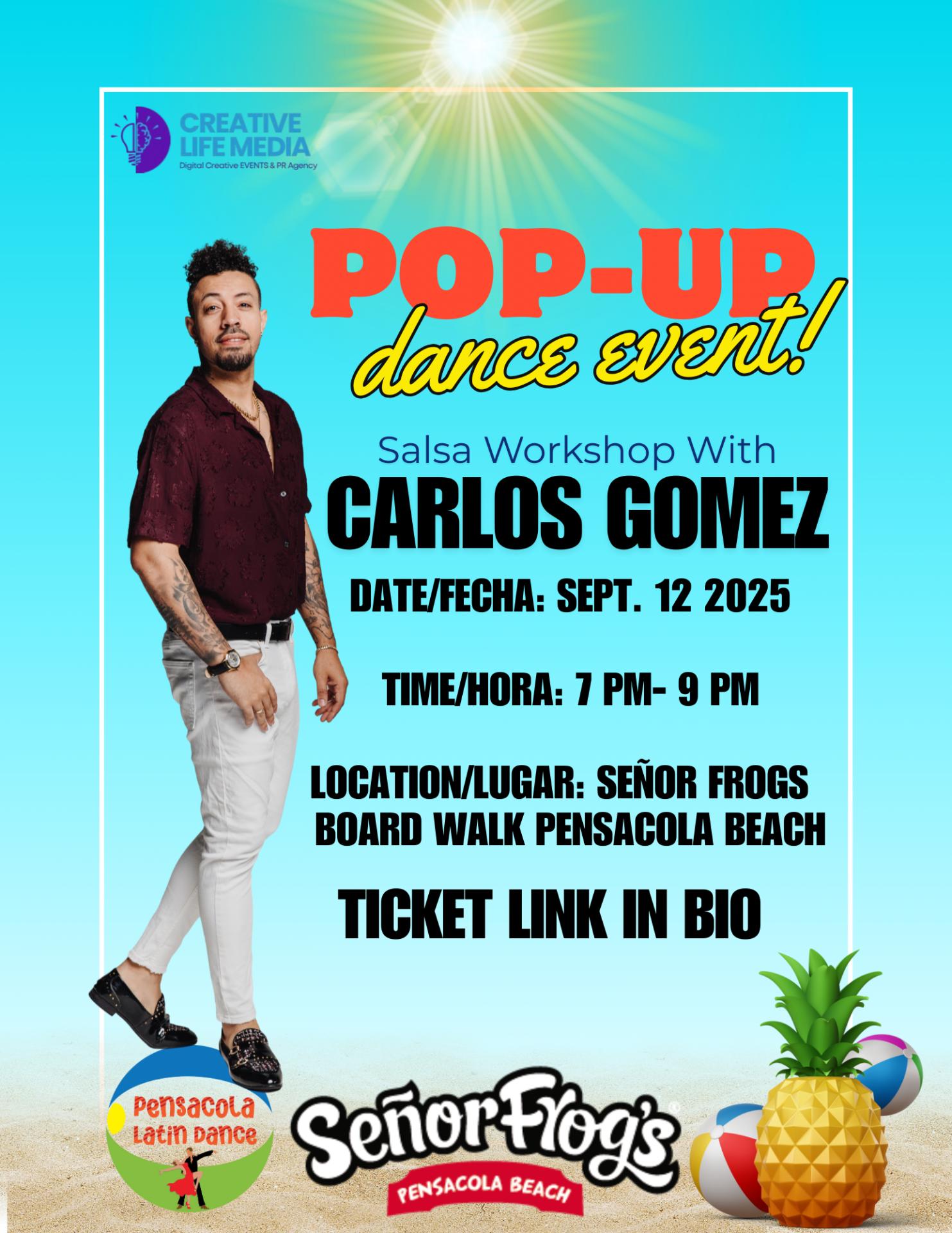 Buy tickets for Salsa Workshop/Taller de Salsa con Carlos Gomez Salsa Workshop/Taller de Salsa con Carlos Gomez