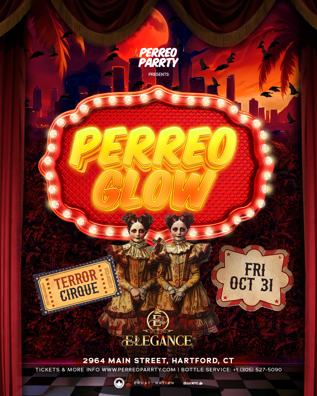 PERREO GLOW Halloween: Terror Cirque Party @ Club Elegance