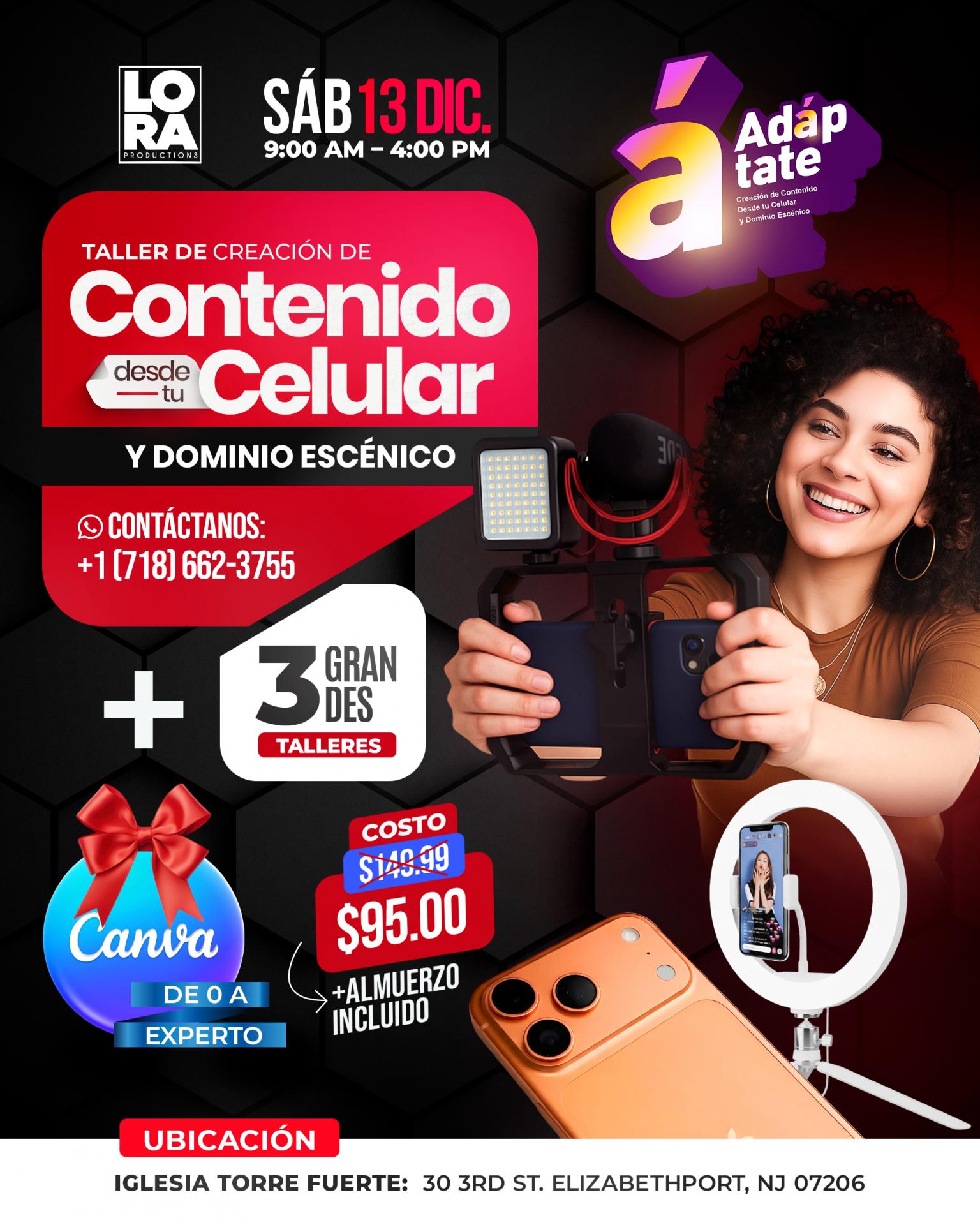 Buy tickets for 🔴 Taller Teórico - Práctico de creación de contenido y dominio escénico: ADÁPTATE 2025 💡📱 🔴 Taller Teórico - Práctico de creación de contenido y dominio escénico: ADÁPTATE 2025 💡📱