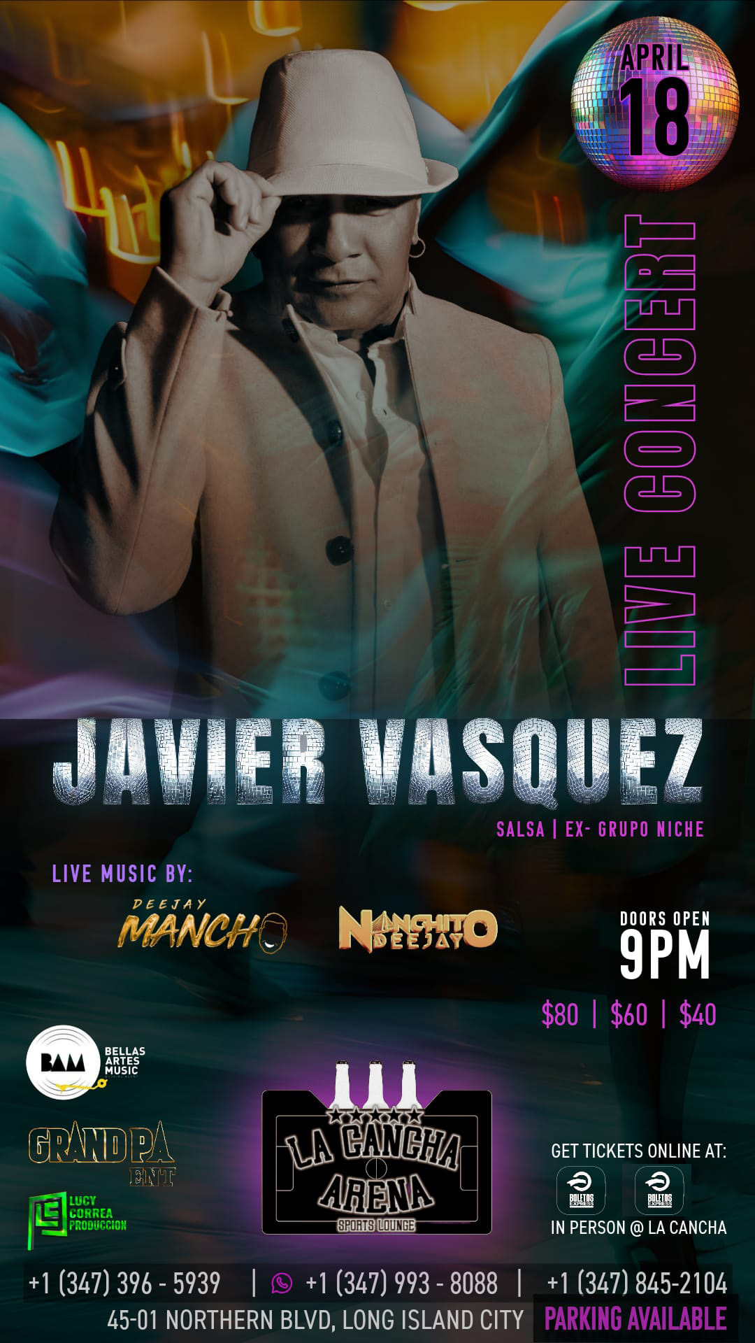 Buy tickets for JAVIER VASQUEZ EN NEW YORK JAVIER VASQUEZ EN NEW YORK