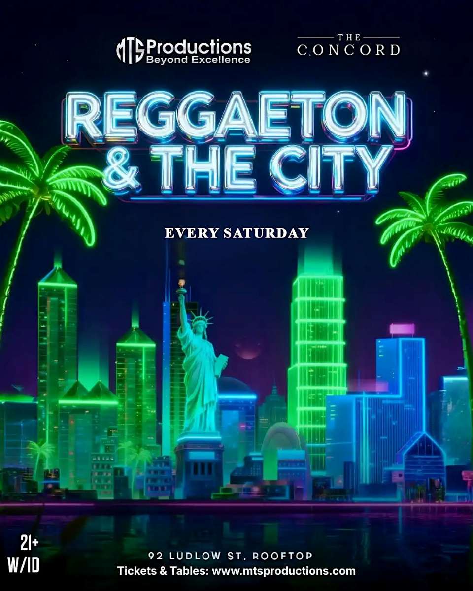 Buy tickets for Reggaeton & the City Rooftop Party Saturday at Concord NYC – March 21st Reggaeton & the City Rooftop Party Saturday at Concord NYC – March 21st