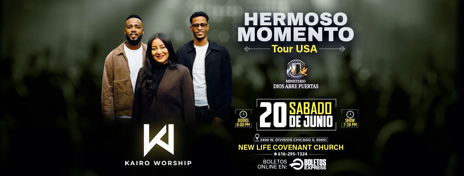 Buy tickets for KAIRO WORSHIP EN CHICAGO KAIRO WORSHIP EN CHICAGO