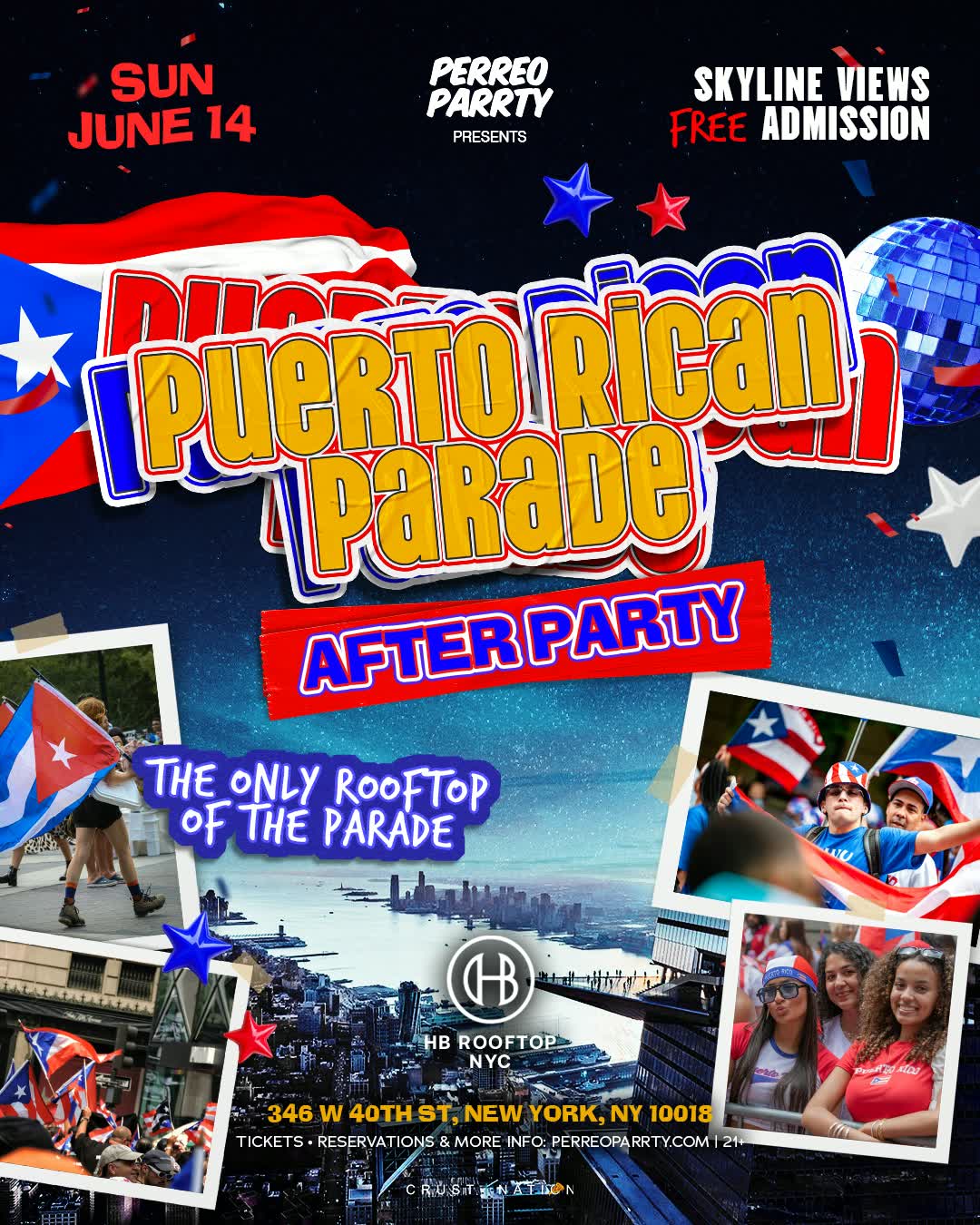 Buy tickets for Rooftop Puerto Rican Parade After Party Skyline Views Perreo Parrty Rooftop Puerto Rican Parade After Party Skyline Views Perreo Parrty