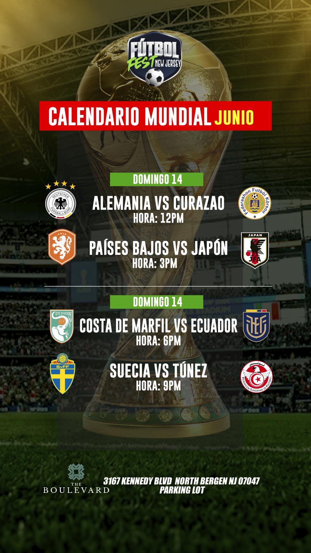 FUTBOL FEST NEW JERSEY | ( V.I.P AREA ) PARTIDOS JUNIO 14